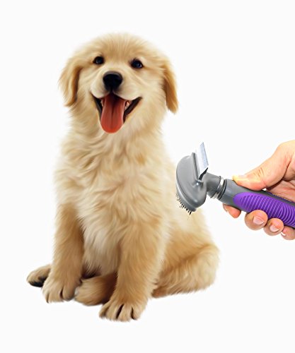 Инструмент за чесане на козината на кучета и котки Hertzko - Четка за грижа за коса 2 в 1 за премахване на заплитане