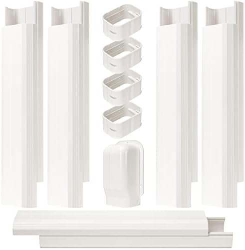 4 W 7Ft L Line Set Комплект Капаци за мини сплит климатици Декоративни PVC Тънка Линия Капачка за Централния