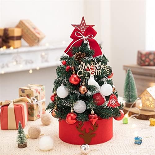 Мини Коледно Дърво Aetygh, 18-Инчовата Изкуствена Настолна Коледна Елха с led Подсветка и Набор от Бижута, Коледни
