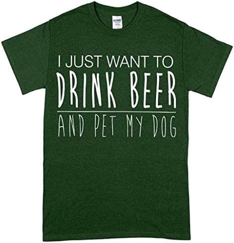 Тениска от Плътен памук Drink Beer Пет My Dog - Тениска За Собственик на куче - тениски С Забавни надписи