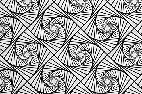 Кърпа за подложка за йога Ambesonne с Геометричен Дизайн, черно-бели Усукани Спирала Плочки, Закручивающиеся