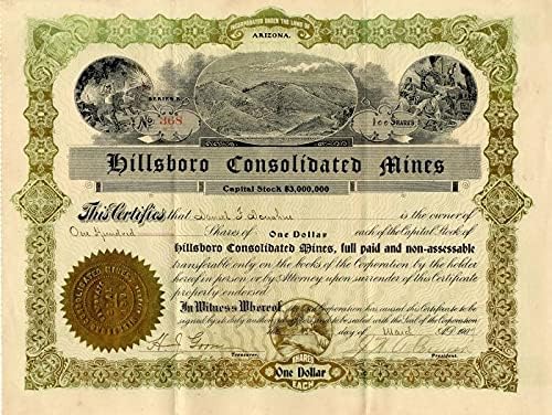 Hillsboro Консолидейтед Майнс - Склад за сертификат