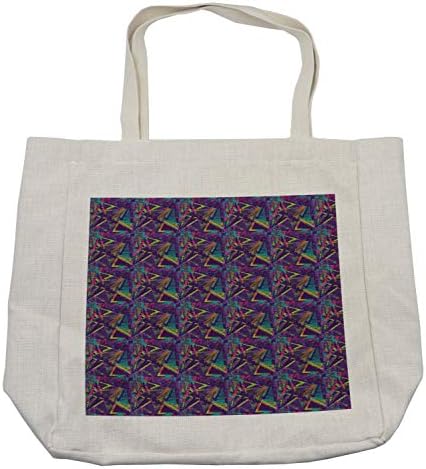 Градска чанта за пазаруване Ambesonne, Модерен Дизайн, Цветни Триъгълници от хипстерского изкуство Abstract