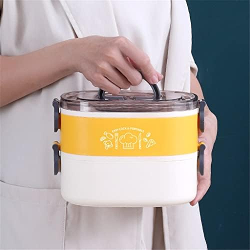 GPPZM Обяд-кутия от неръждаема стомана Преносим двуслойни Набор от съдове за готвене Bento За офис работници