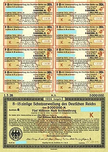 Schatzanweifung des Deutfchen Reichs 1923-5,000,000 German Marks Bond
