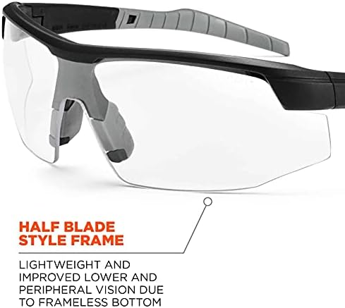 Защитни очила Ergodyne Skullerz SKOLL -Матово Черен дограма, Прозрачни лещите срещу замъгляване, Прозрачни лещите