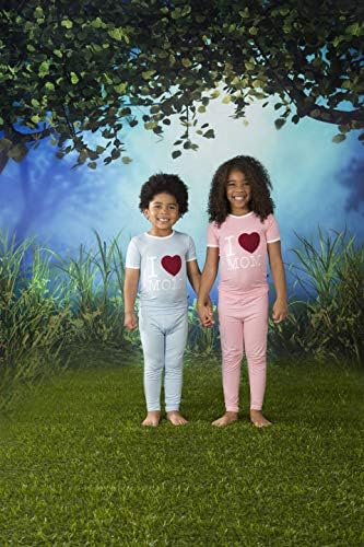 Пижамный комплект KicKee Pants от две части с аппликацией и Къси ръкави, детска пижама Аз обичам мама (Езерото,