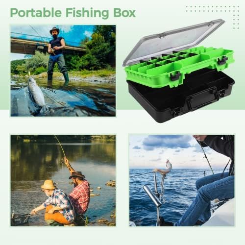 Двупластова Кутия за Принадлежности, Дуплекс Органайзер за Риболовни Принадлежности, с Регулируеми Разделители,