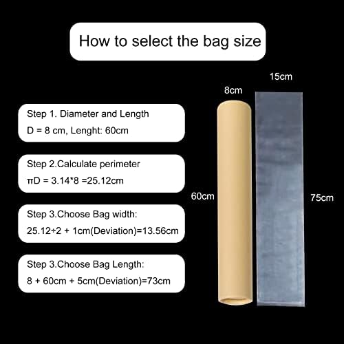 Дълги пластмасови ръкав 10x30 см, найлонови торбички за плакат 50 опаковки, 2-миллиметровая прозрачна плосък
