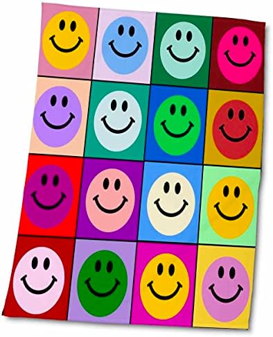 3dRose - Колекция емотикони InspirationzStore - Цветни Квадрати с усмихнати рожицами в стил Уорхол - Щастливите
