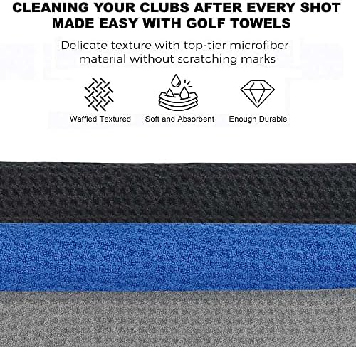 Кърпа за голф от 3 опаковки с вафельным модел от микрофибър кърпа, сгъната на три пъти, 16 x 16, хавлиени Кърпи