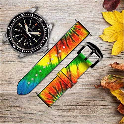 CA0723 Вратовръзка Боядисват Кожен и Силиконов Ремък за Смарт часовник Каишка Часовник Smartwatch Размер на