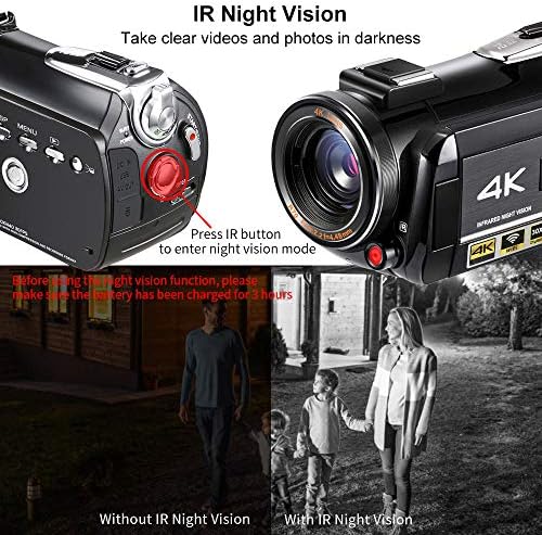 ORDRO Камера за 4K Камера UHD 1080P 60 кадъра в секунда видео блог IR Камера за Нощно Виждане WiFi Камера Рекордер