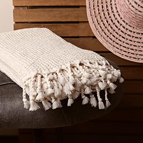 Puskul Textile - Вафельное кърпи за баня - Мека, быстросохнущее, ръчно изработени с пискюл - Вафельное кърпи