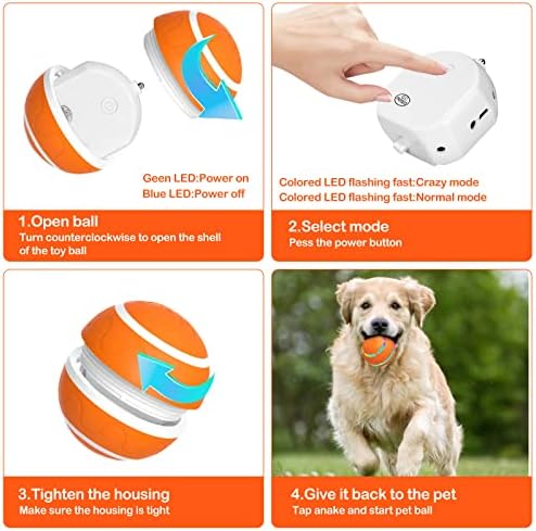 Интерактивна Играчка-Топка за кучета с дистанционно управление, Подвижен Активен Катящийся Топката с led светкавица