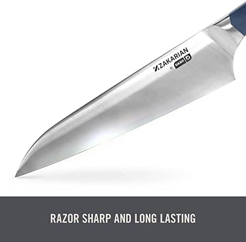 Нож на главния готвач DASH Zakarian 7, с Кухненски Нож от Високо Немска Неръждаема Стомана с Ножнами, Черен