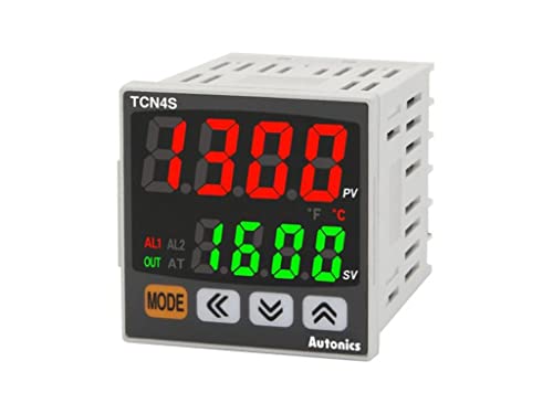 TCN4S-22R, Регулатор на температурата, 1/16 DIN, Двоен дисплей с 4 Цифри, PID контрол, Реле и SSR изход, 2 Аварийни