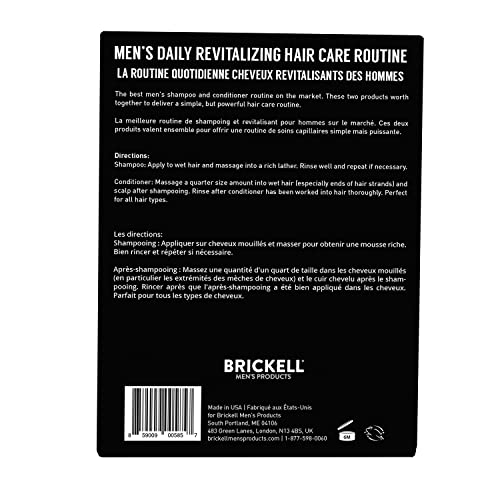 Дневен Възстановяващ Грижа за косата Brickell Men ' s, Набор от Шампоани и Балсами За мъже, Шампоан с масло