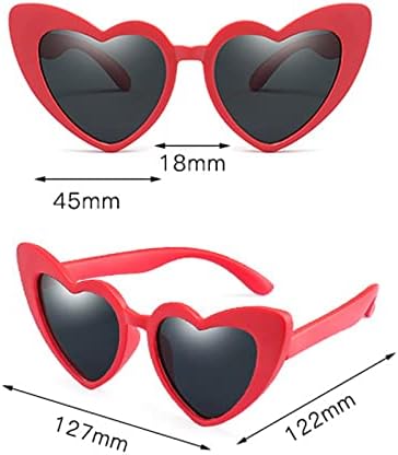 Слънчеви Очила WZWLKJ Love във формата На Сърце за Момичета, годината на Реколтата, с Защита от Uv 400, Меки