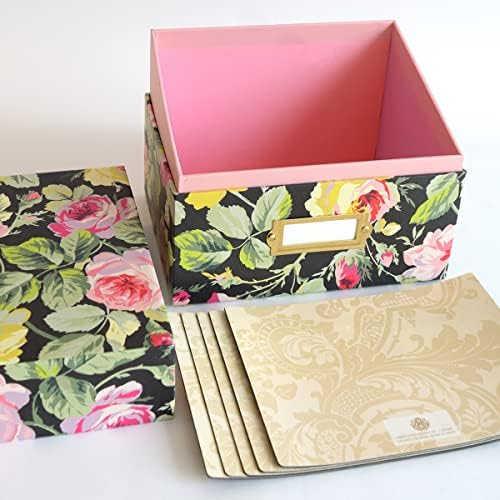 Кутия за съхранение на печати, Anna Griffin - Грейс Black - Елегантен комплект кутии с размери 9 x 6,5 x 7 инча