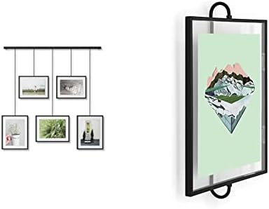 Стенни рамка за изложбата на стоки Umbra с метален стълб за захващане Дизайн без рамки -Идеален за дневна и стенни рамки Phantom, 8 x 10, Плаващ лихвен рамка, черен