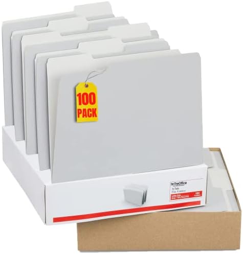 1 Папка за файлове в офиса сив цвят, вырезанная 1/3 папка за попълване на големината на буквата, 100 бр. / опаковане.