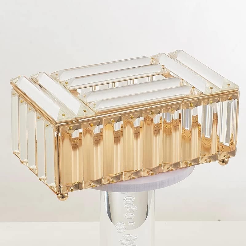 DINGZZ Crystal Луксозен Дизайн на Кутия За Кърпи, Държач Кристален Куб Диспенсер за хартиени Кърпички Спалня