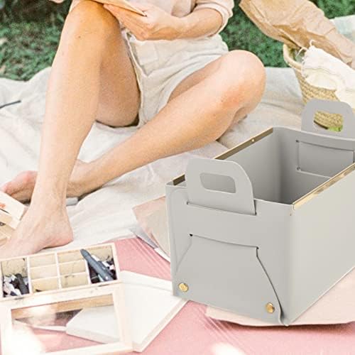 Сгъваема кошница за организиране на рафтовете: Кожени Сгъваеми Кутии за съхранение на Декоративни Кутии за съхранение