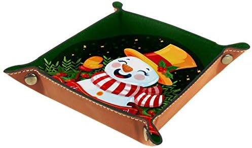 Lyetny Сладък Коледен Cartoony Снежен човек Машущий Органайзер Тава Кутия За Съхранение на Нощни Caddy Тенис