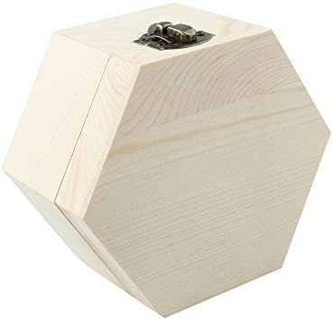 Бижута Преносим Притежателя Кутия за Подарък Кутия За Съхранение Дървена Кутия във Формата На Сватба Шестоъгълен
