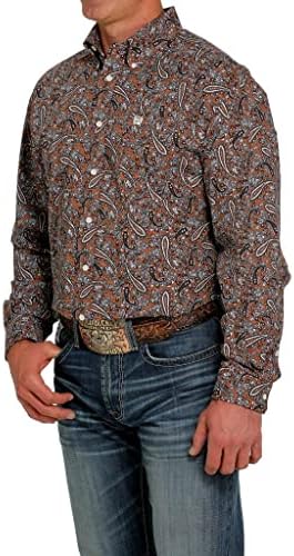 Мъжка риза в стил Уестърн с принтом Пейсли и дълъг ръкав копчета Чинч - Mtw1105453