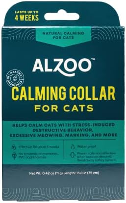 Успокояващ яка ALZOO за котки, Помага за успокояване на домашни любимци По време на Гръмотевична буря, Фойерверки,