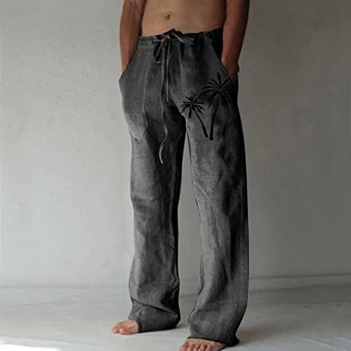 MIASHUI Мъжки Коледни Панталони Мъжки Ежедневни Панталони От Памук, с принтом и джобове Дантела Панталони Големи