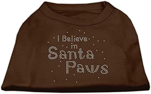 Mirage Pet Products 10-Инчов тениска с принтом Аз вярвам в лапите на Дядо Коледа за домашни любимци, Малка,