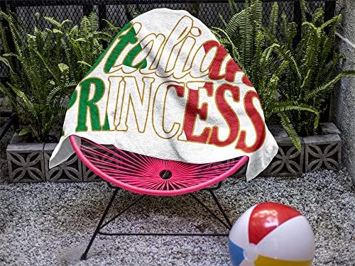Голяма плажна кърпа от микрофибър - Уникален дизайн на италианската принцеса в италиански стил - Меки Впитывающее