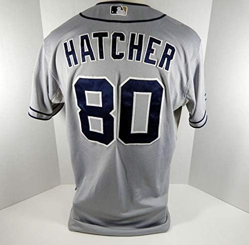 2013 Сан Диего Падрес Джъстин Хатчър 80 Използван в играта Сива риза - Използваните В играта тениски MLB