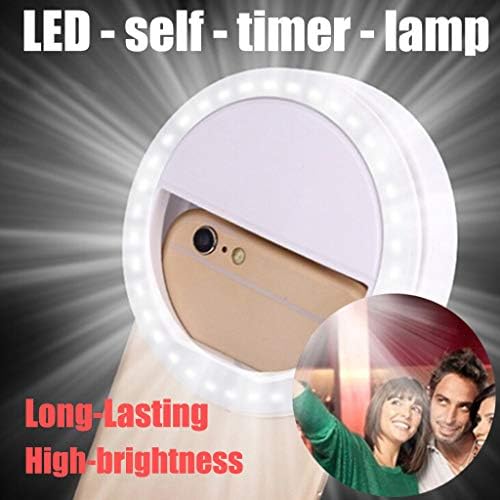 ABITSWEET Glammy Clip-on Selfie Ring - Селфи-Осветление за телефон, [Акумулаторна батерия] Кръгова подсветка