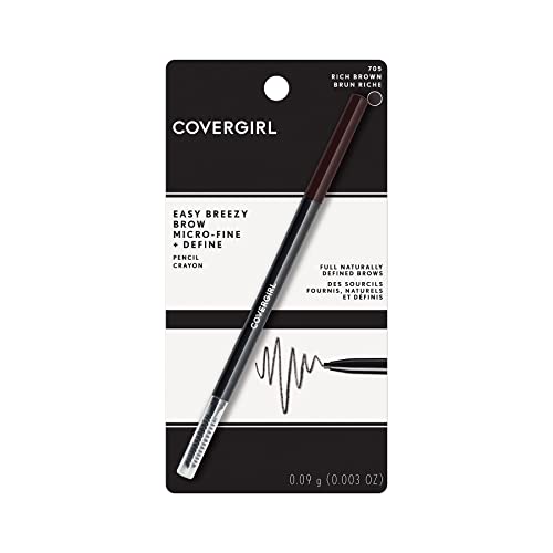 Молив за вежди COVERGIRL Лесно Breezy Micro fine & Define, наситено-кафяво, 1 опаковка (пакет може да варира)