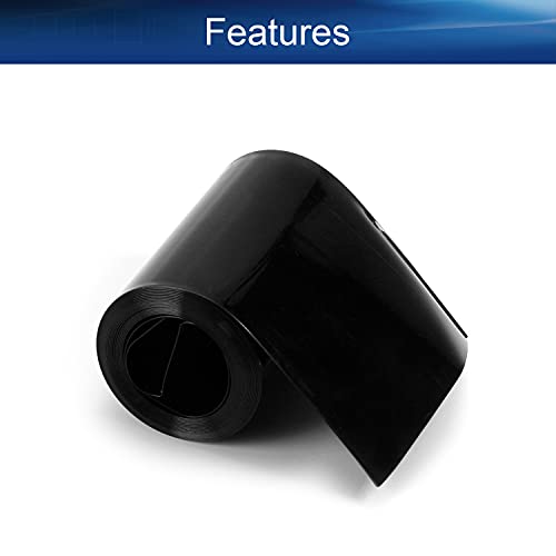 Bettomshin 1 бр. черна свиване тръба от PVC с дължина 6,56 фута 2,56 инча плосък за батерии 18650
