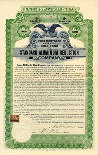 Standard Aluminum Reduction Co. - Облигация в размер на 500 долара