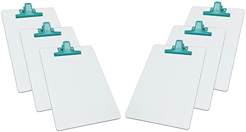 Бял клипборда Acrimet писмо Размер A4 (13 x 9 1/16) Премиум Металната скоба (фазер) (зелен скоба) (6 опаковки)