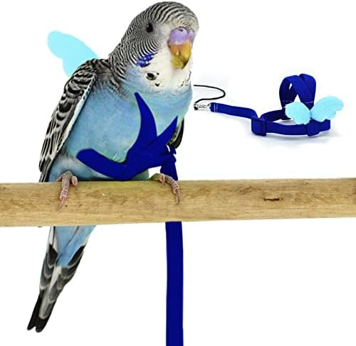 Шлейка и каишка за вълнисто попугайчика, Регулируема Конструкция за Дресура Попугайчиков, Защита от Ухапвания,
