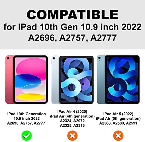 Калъф A-BEAUTY за iPad на 10-то поколение 10,9 инча 2022 (модели A2696, A2757, A2777), с притежател на молив,